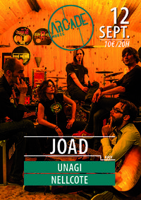 C0ncert Joad + Unagi + Nellcote. Le samedi 12 septembre 2015 à NOTRE DAME DE GRAVENCHON. Seine-Maritime.  20H00